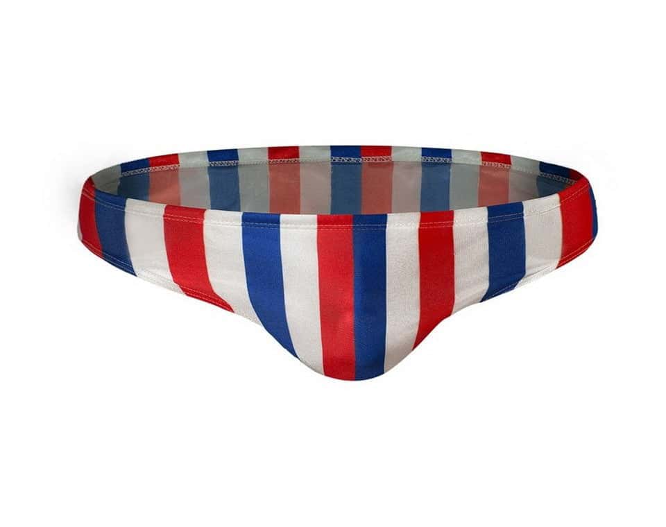 Men's Aquatic Rhythms Striped Swim Briefs - YK019