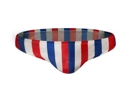 Men's Aquatic Rhythms Striped Swim Briefs - YK019