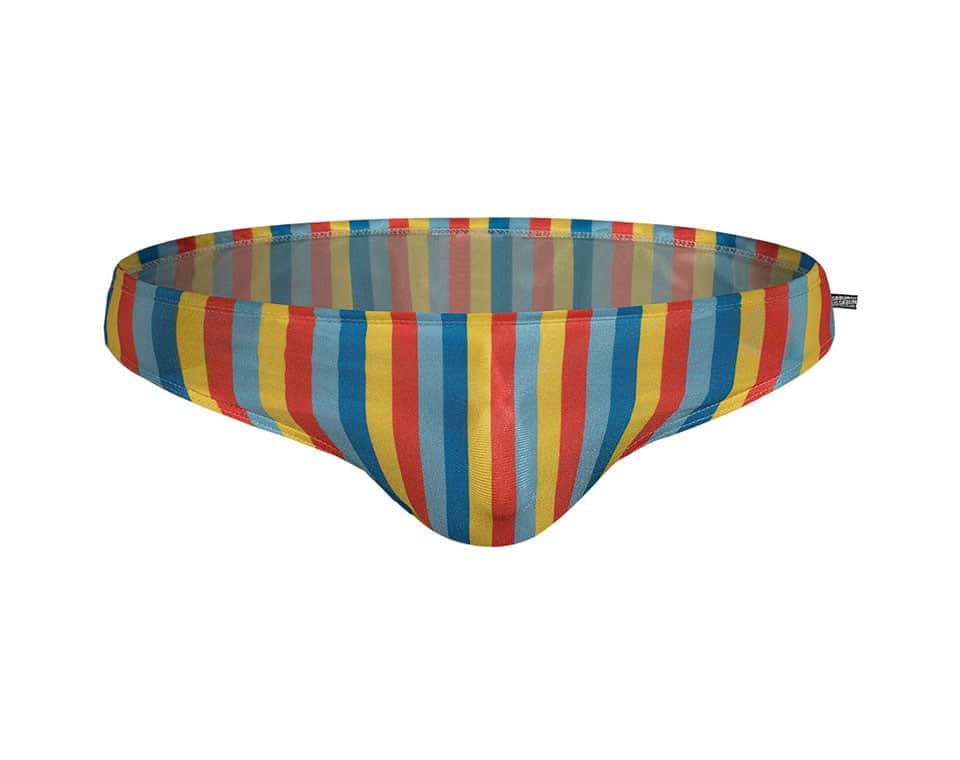 Men's Aquatic Rhythms Striped Swim Briefs - YK019