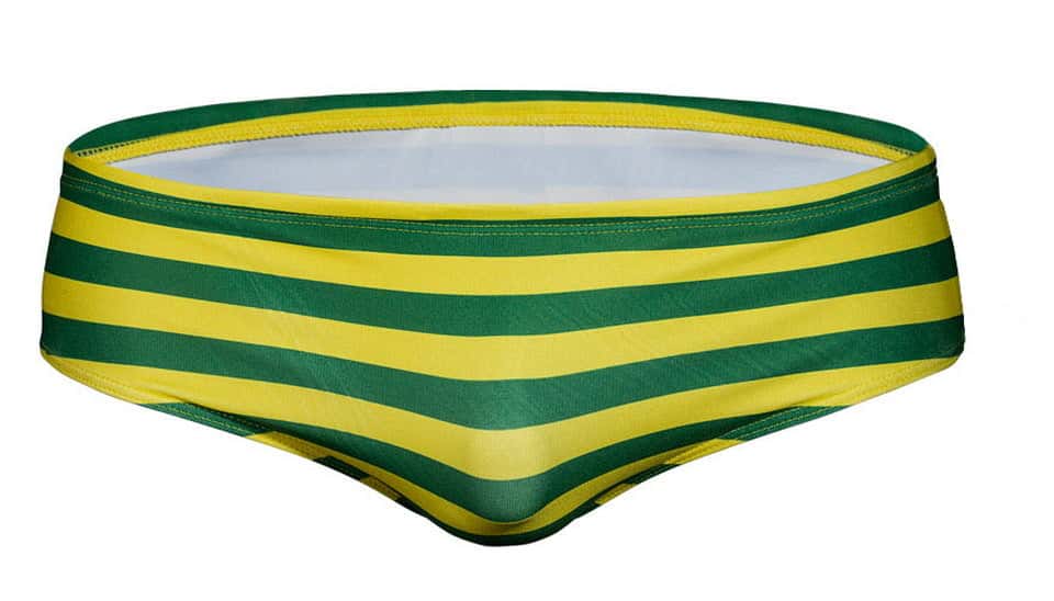 Men's Aquatic Rhythms Striped Swim Briefs - YK019