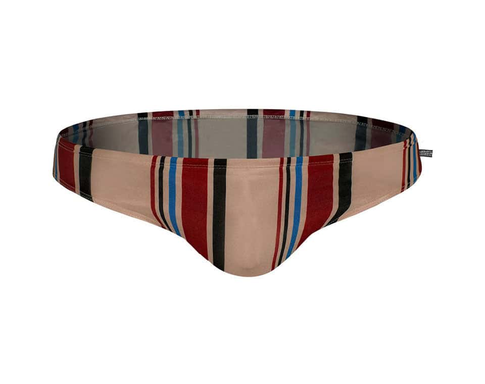 Men's Aquatic Rhythms Striped Swim Briefs - YK019