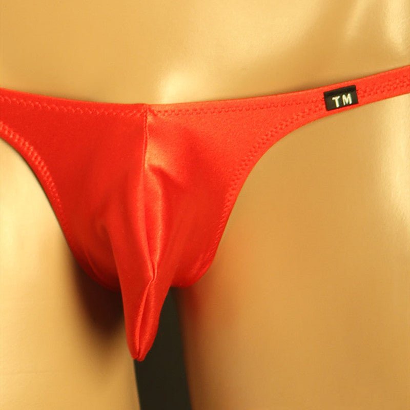 Men's Bikini Briefs with Wet-Look Finish - SJK022