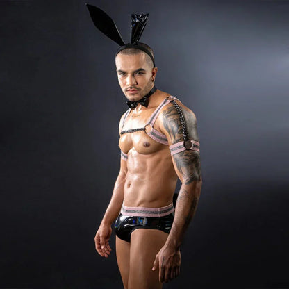 Men’s Butler/Bunny Harness and Wet Look Costume - ZF038