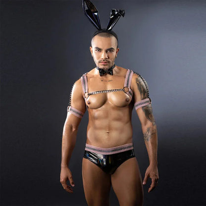 Men’s Butler/Bunny Harness and Wet Look Costume - ZF038