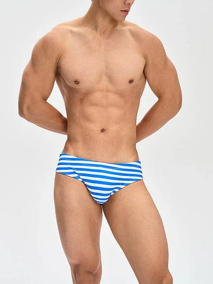 Men's Casual Striped Swim Briefs - YK050