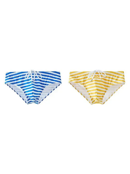 Men's Casual Striped Swim Briefs - YK050