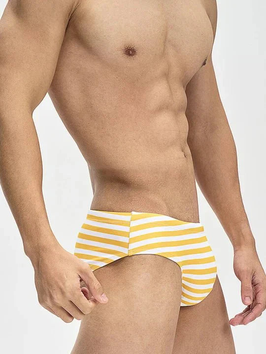 Men's Casual Striped Swim Briefs - YK050