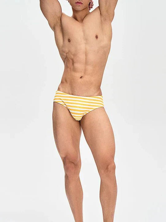 Men's Casual Striped Swim Briefs - YK050