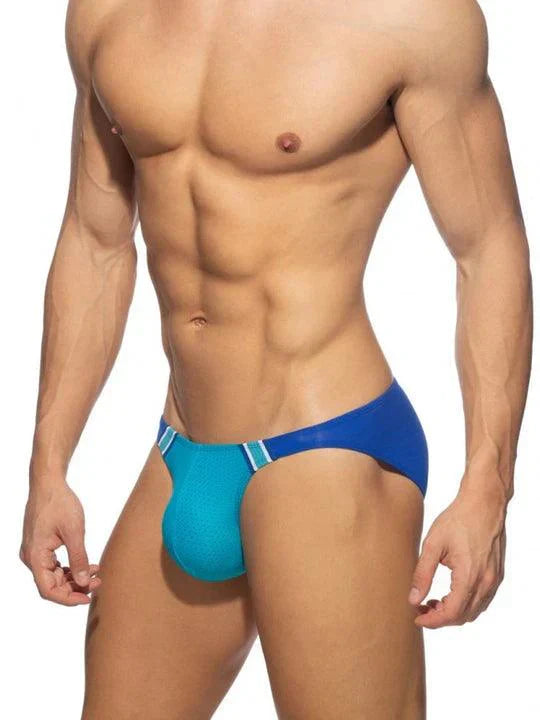 Men's Color Block Bikini Swim Briefs - YK007