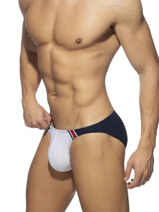 Men's Color Block Bikini Swim Briefs - YK007