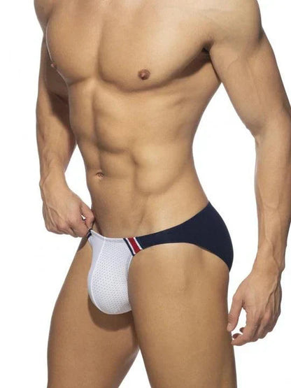Men's Color Block Bikini Swim Briefs - YK007