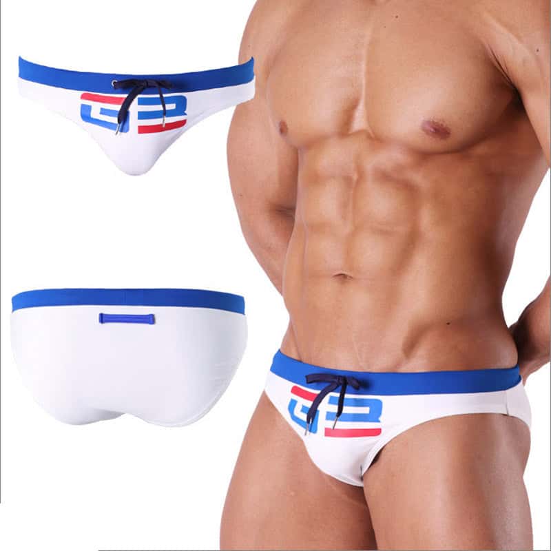 Men's Colorblock Printed Sexy Triangle Swimwear - YK047