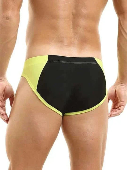 Men's Colorblock Zipper Swim Briefs - YK026