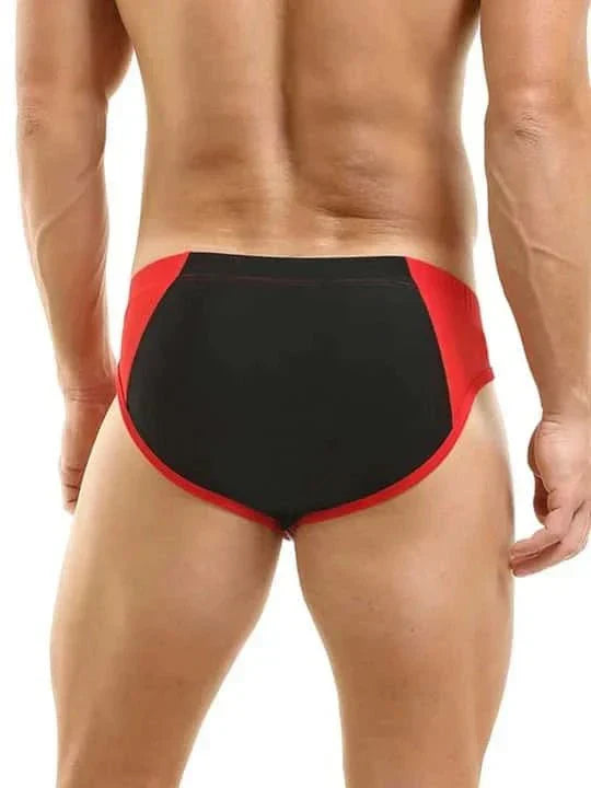 Men's Colorblock Zipper Swim Briefs - YK026