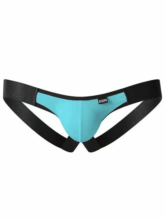 Men's Colorblocked Ice Silk Jockstrap - HDZ008