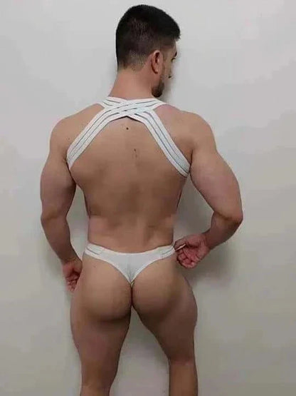 Men's Crossover Strap Thong Bodysuit - LTY025