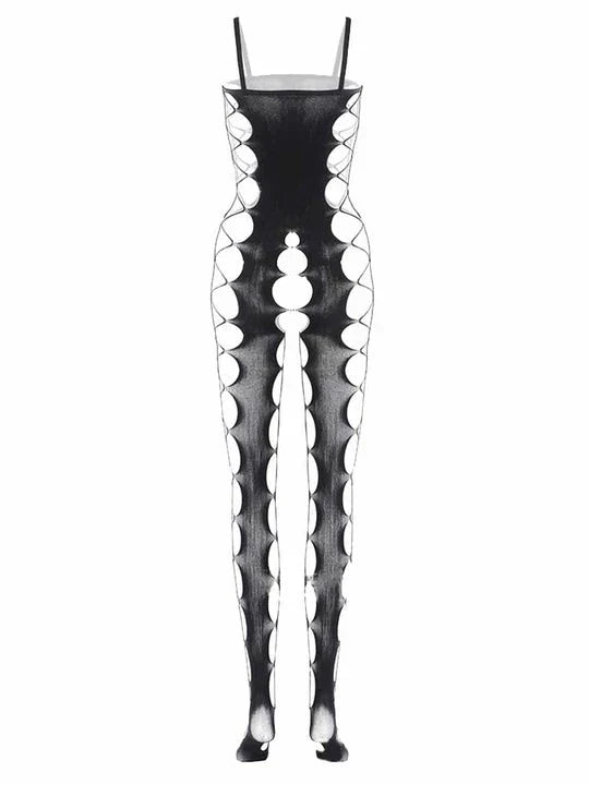 Men's Crotchless One-Piece Suspender Stockings - LTW020