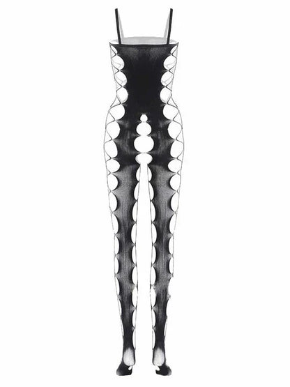 Men's Crotchless One-Piece Suspender Stockings - LTW020