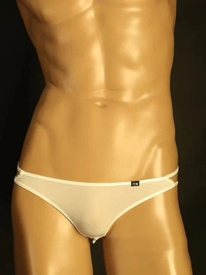 Men's Cut-Out Briefs: Low-Rise Nylon & Edgy Mesh Support - SJK020