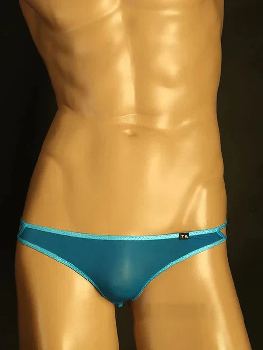 Men's Cut-Out Briefs: Low-Rise Nylon & Edgy Mesh Support - SJK020