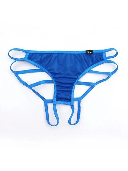 Men's Cut-Out Briefs: Low-Rise Nylon & Edgy Mesh Support - SJK020