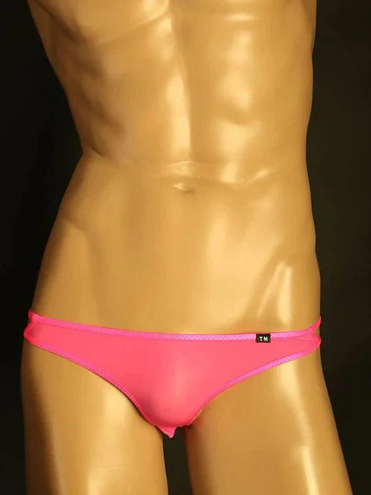 Men's Cut-Out Briefs: Low-Rise Nylon & Edgy Mesh Support - SJK020