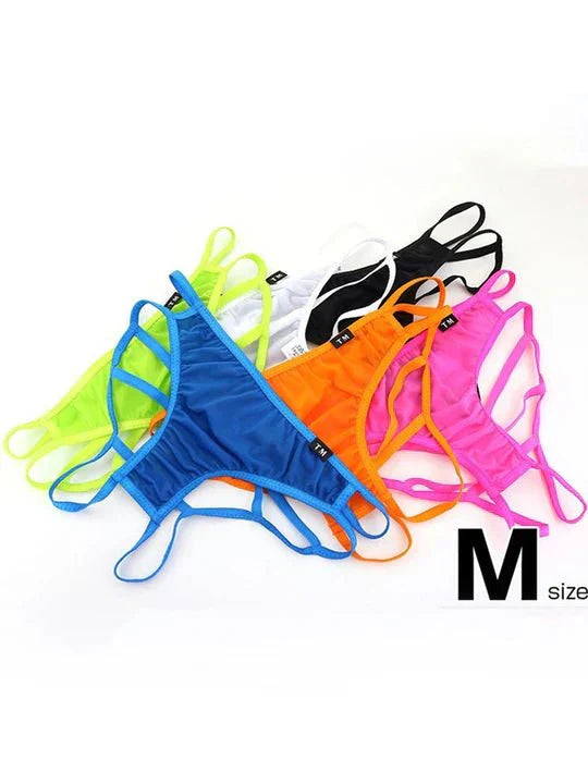 Men's Cut-Out Briefs: Low-Rise Nylon & Edgy Mesh Support - SJK020