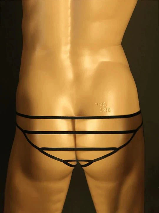 Men's Cut-Out Briefs: Low-Rise Nylon & Edgy Mesh Support - SJK020