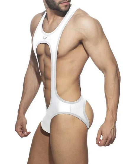 Men's Cutout Thong Bottomless Bodysuit - LTY030