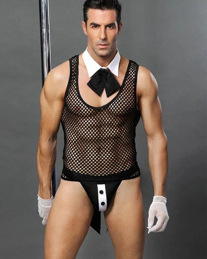 Men’s Erotic Waiter Cosplay Lingerie Set - ZF027
