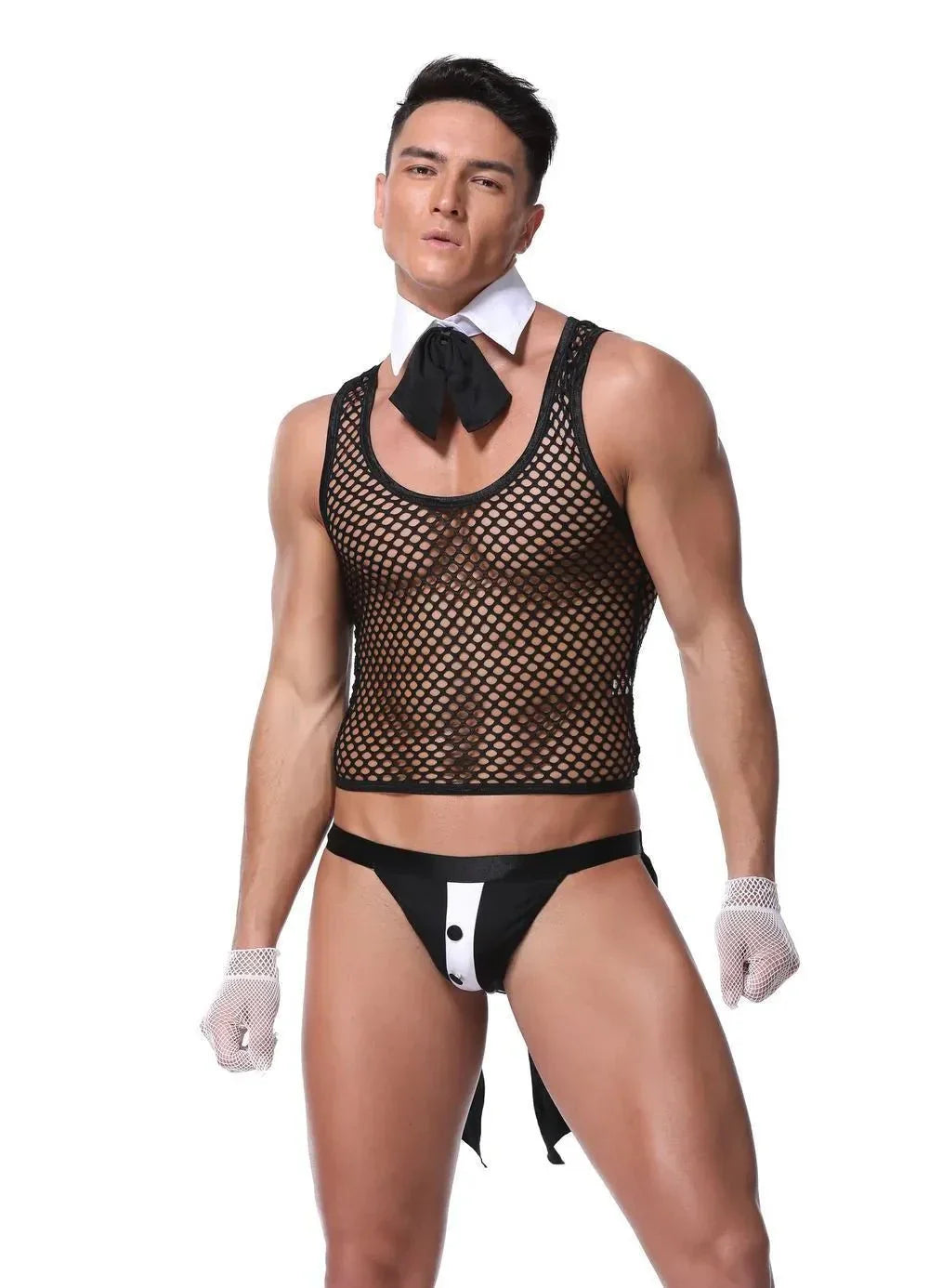 Men’s Erotic Waiter Cosplay Lingerie Set - ZF027