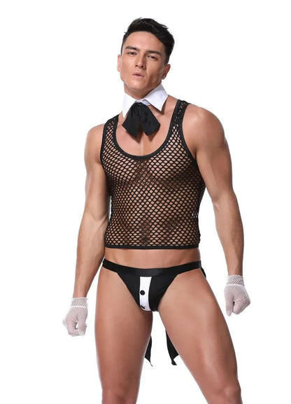 Men’s Erotic Waiter Cosplay Lingerie Set - ZF027
