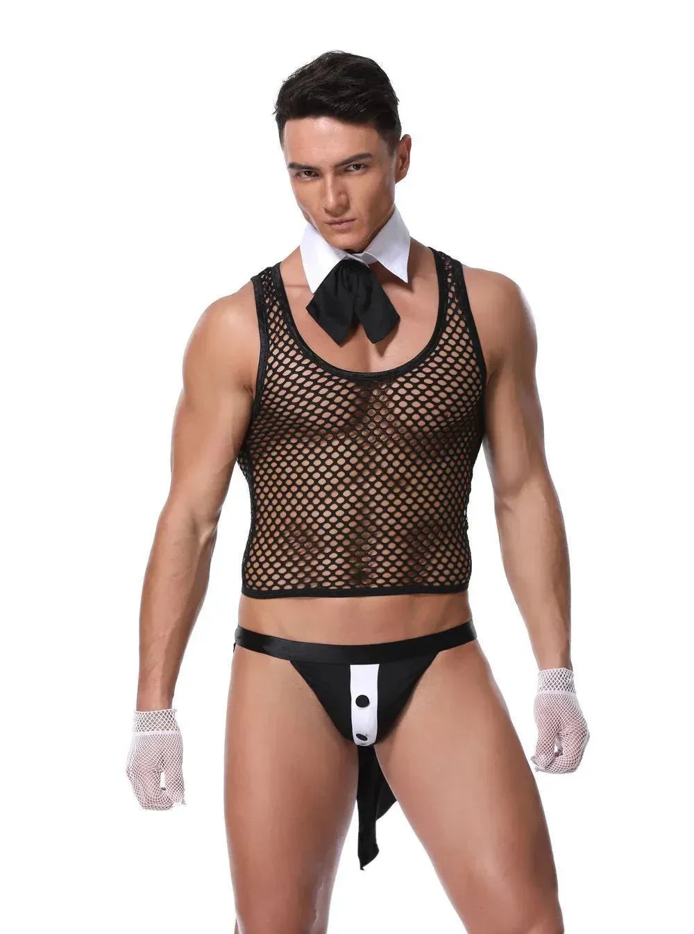 Men’s Erotic Waiter Cosplay Lingerie Set - ZF027