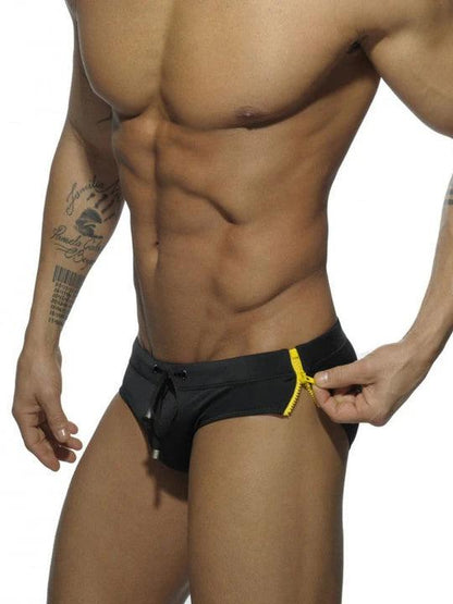 Men's Fashion Side Zip Swim Briefs - YK005