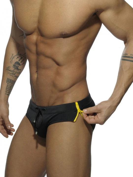 Men's Fashion Side Zip Swim Briefs - YK005