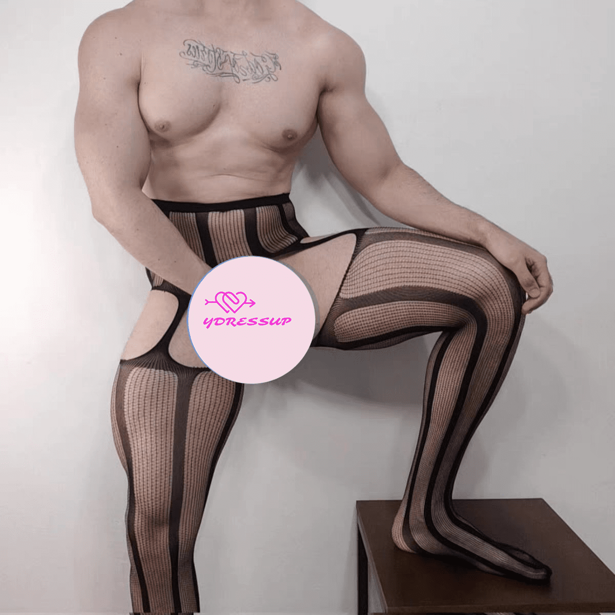 Men’s Fishnet Thigh High Stockings Sexy Net Tights - CW040