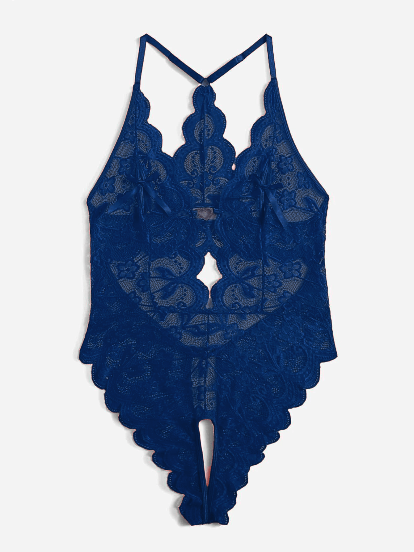 Men’s Heart Trim Crotchless Lace Bodysuit - LTY069