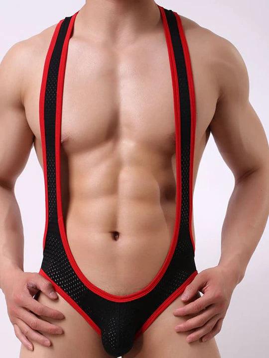 Men's Mesh Breathable One-Piece Bodysuit - LTY017