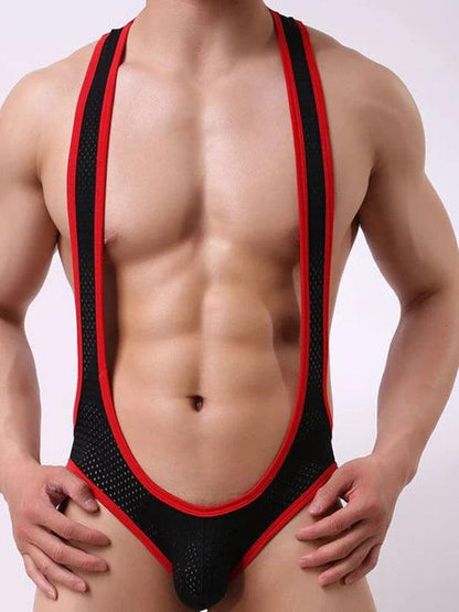 Men's Mesh Breathable One-Piece Bodysuit - LTY017
