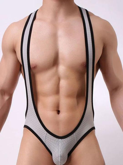 Men's Mesh Breathable One-Piece Bodysuit - LTY017
