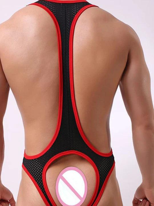 Men's Mesh Breathable One-Piece Bodysuit - LTY017