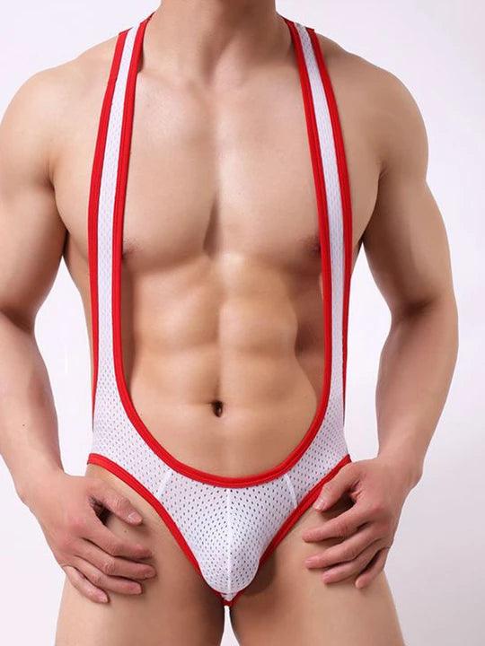 Men's Mesh Breathable One-Piece Bodysuit - LTY017