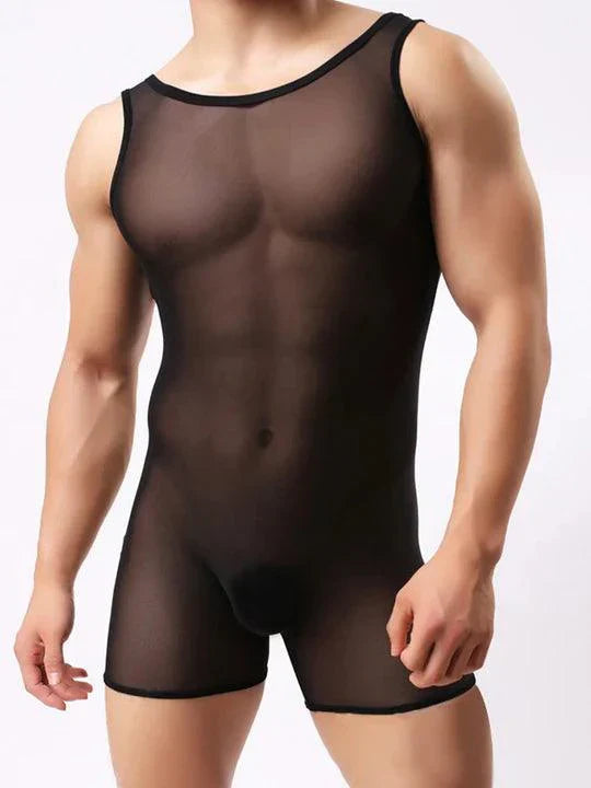Men's Mesh Elastic Bodysuit - LTY018