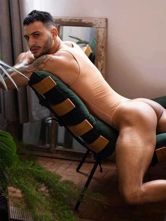 Men’s Mesh Solid Color Fitness Bodysuit - LTY021