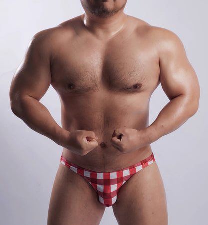 Men's Plaid Bikini Briefs - SJK058