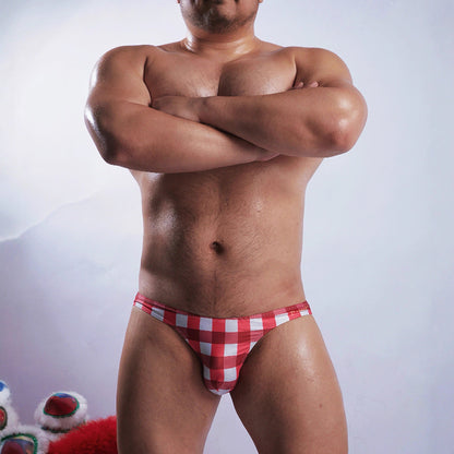 Men's Plaid Bikini Briefs - SJK058