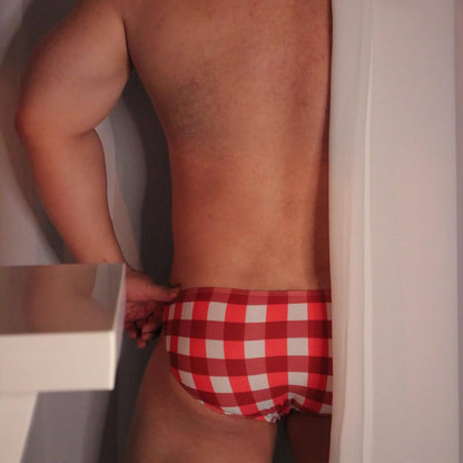 Men's Plaid Bikini Briefs - SJK058
