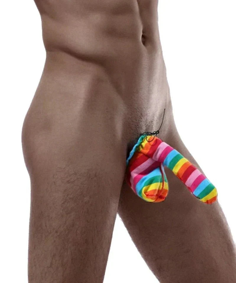 Men’s Rainbow Drawstring Cock Sock - JJT017