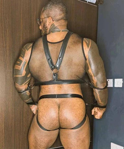 Men's Sexy Fishnet Skeleton Erotic Underwear Set - KB022