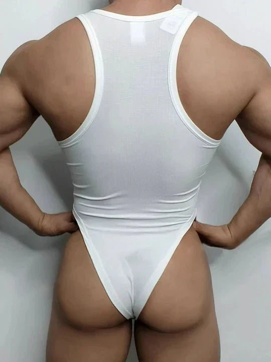 Men's Sexy High Cut T-Back Bodysuit - LTY034